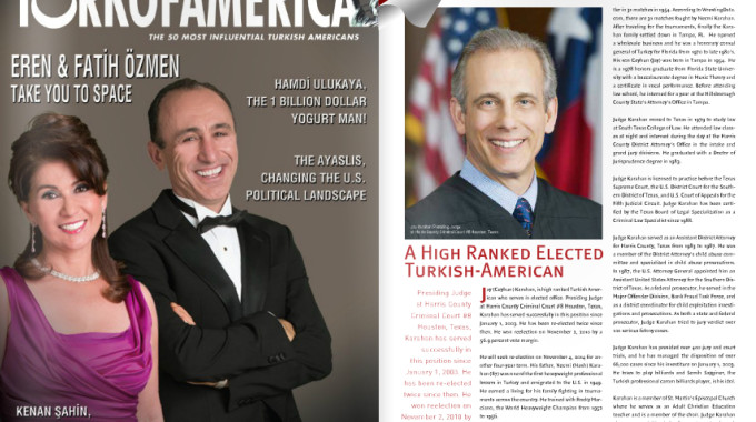 Turk Of America Magazine Recognized Judge Jay Karahan Amongst The 50 Most Influential Turkish Americans