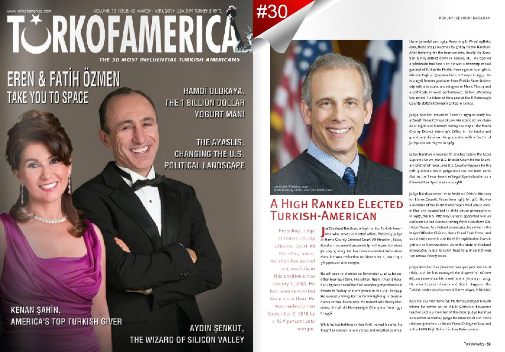 Turk of America Magazine Recognized Judge Jay Karahan Amongst the 50 Most influential Turkish Americans