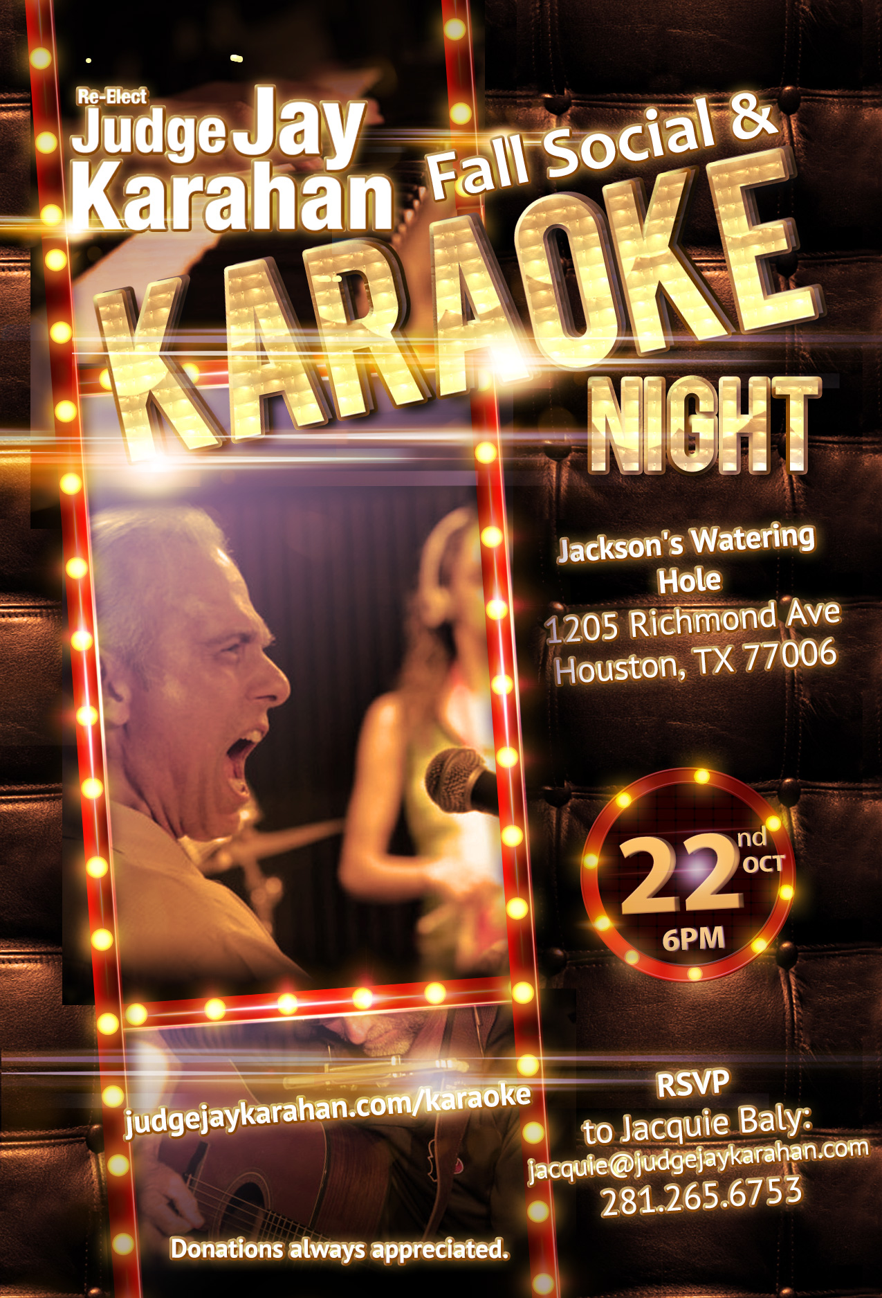 Fall Social and Karaoke with Judge Jay on October 22!