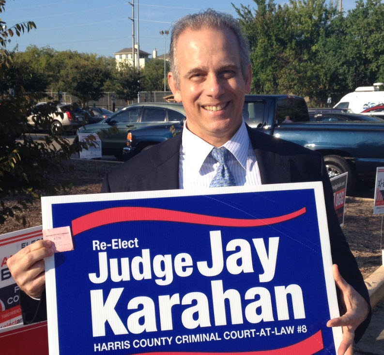 Early voting begins today–vote for Judge Jay Karahan!