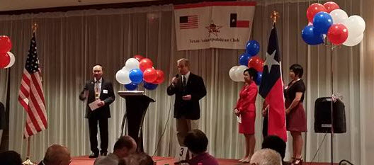 Judge Karahan Sings The Nathional Anthem At The Texas Asian Republican Club