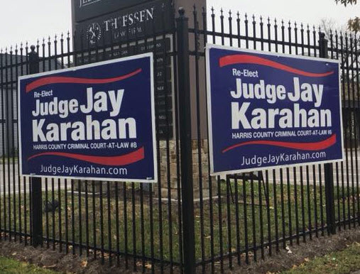 Judge Karahan’s opponent’s employer supports Judge Karahan for re-election to Court #8